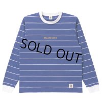 BlackEyePatch/OE LOGO EMBROIDERED STRIPED L/S TEE（BLUE）