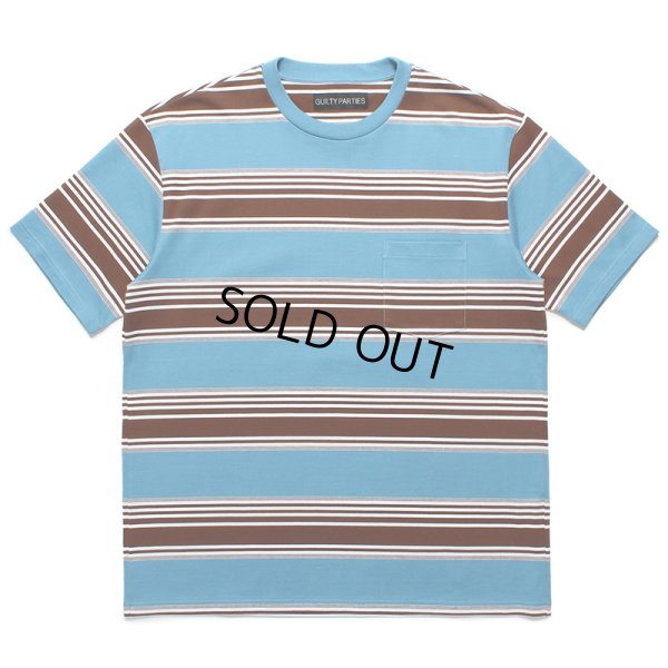 画像1: WACKO MARIA/STRIPED T-SHIRT（BLUE）［ストライプT-24春夏］