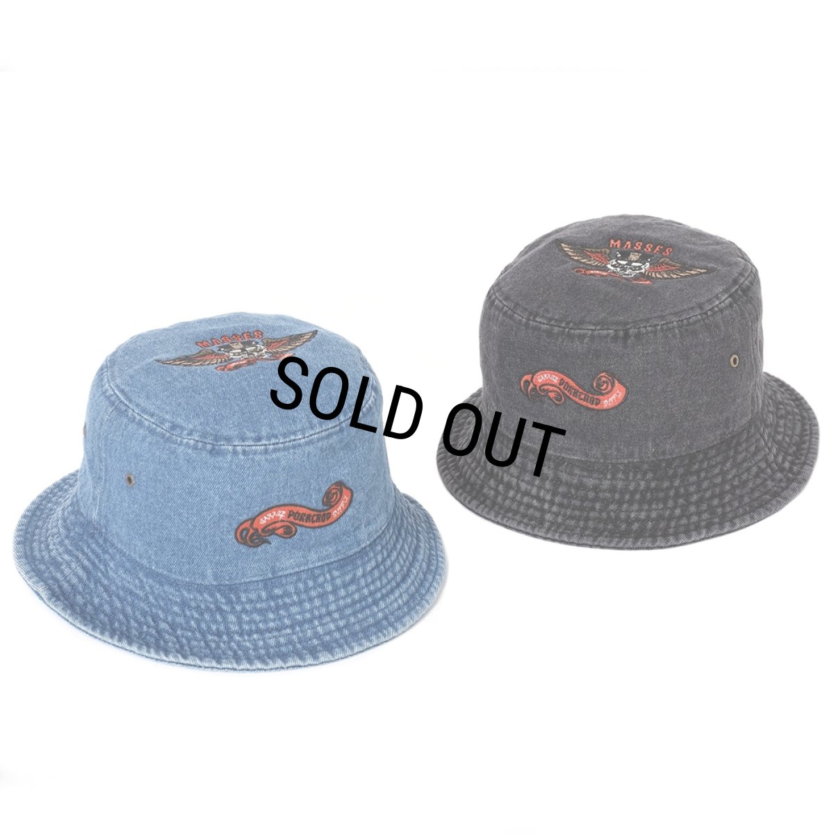 画像6: PORKCHOP/HAT-DENIM P（×MASSES）（BLACK）［デニムバケットハット-24春夏］ (6)