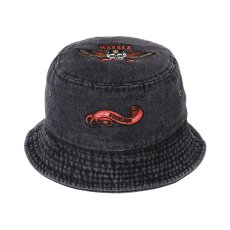 画像1: PORKCHOP/HAT-DENIM P（×MASSES）（BLACK）［デニムバケットハット-24春夏］ (1)