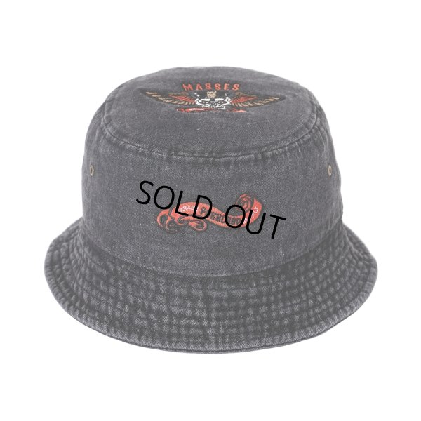 画像1: PORKCHOP/HAT-DENIM P（×MASSES）（BLACK）［デニムバケットハット-24春夏］