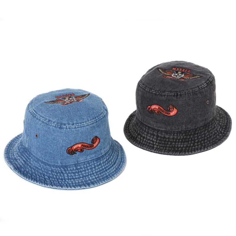 画像3: PORKCHOP/HAT-DENIM P（×MASSES）（BLACK）［デニムバケットハット-24春夏］