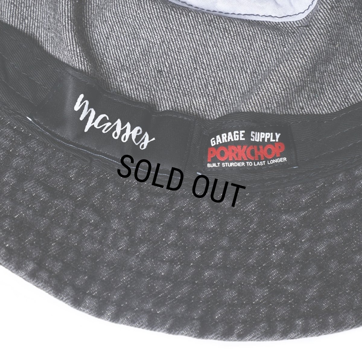 画像5: PORKCHOP/HAT-DENIM P（×MASSES）（BLACK）［デニムバケットハット-24春夏］ (5)