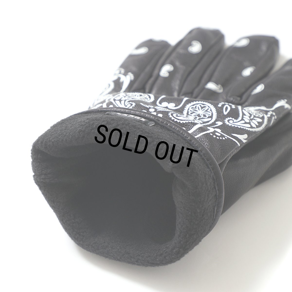 画像6: CHALLENGER/BANDANA LEATHER GLOVE（BLACK）［バンダナレザーグローブ-24秋冬］ (6)