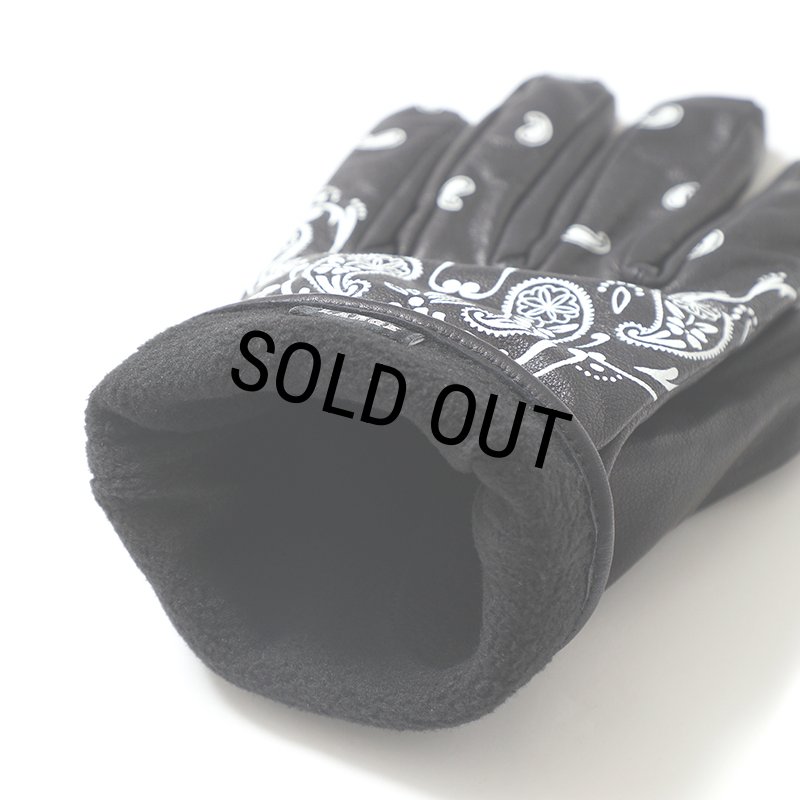 CHALLENGER/BANDANA LEATHER GLOVE（BLACK）［バンダナレザーグローブ