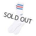 CHALLENGER/LINE SOCKS（WHITE）［ラインソックス-24秋冬］