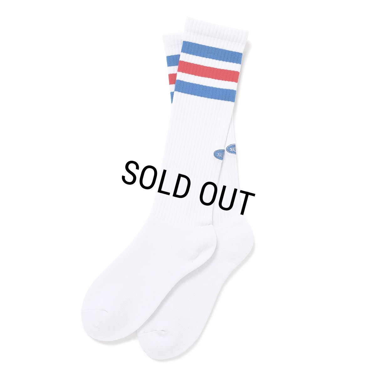 画像1: CHALLENGER/LINE SOCKS（WHITE）［ラインソックス-24秋冬］ (1)