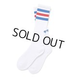 CHALLENGER/LINE SOCKS（WHITE）［ラインソックス-24秋冬］
