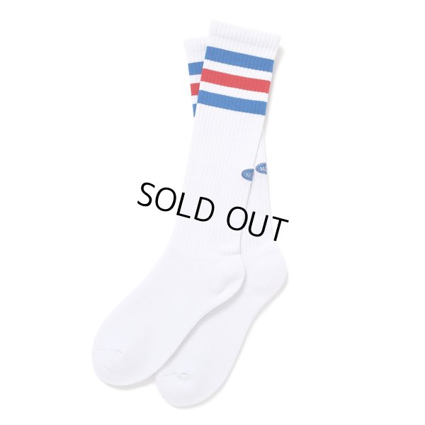 画像1: CHALLENGER/LINE SOCKS（WHITE）［ラインソックス-24秋冬］