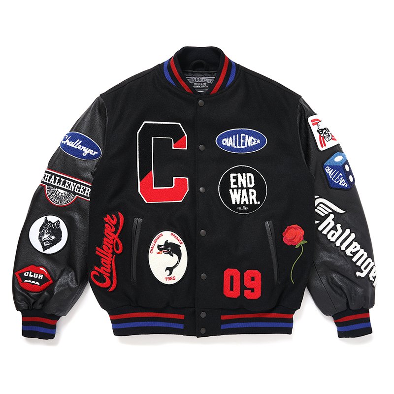 画像1: CHALLENGER/15th VARSITY JACKET（BLACK）［15周年ヴァーシティJKT-24秋冬］