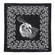 画像1: CHALLENGER/EAGLE HEAD BANDANA（BLACK）［イーグルヘッドバンダナ-24秋冬］ (1)