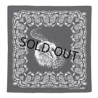 CHALLENGER/EAGLE HEAD BANDANA（BLACK）［イーグルヘッドバンダナ-24秋冬］