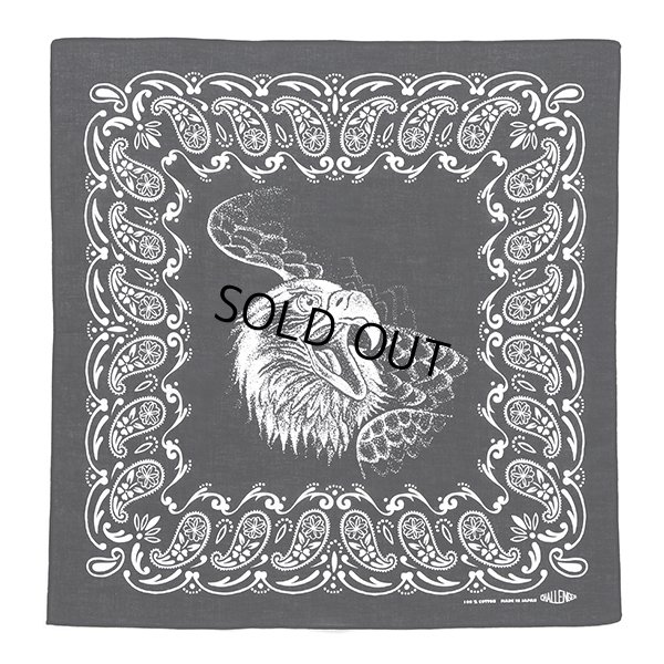 画像1: CHALLENGER/EAGLE HEAD BANDANA（BLACK）［イーグルヘッドバンダナ-24秋冬］