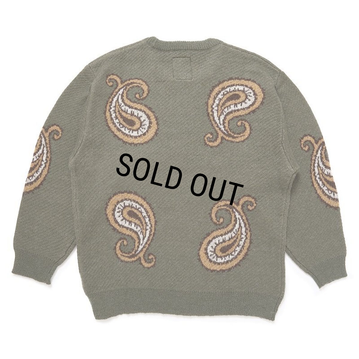 画像2: CHALLENGER/BIG PAISLEY CARDIGAN（OLIVE）［ビッグペイズリーカーディガン-24秋冬］ (2)