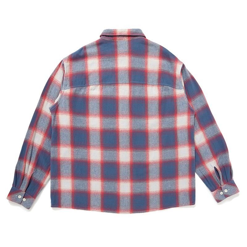 画像2: CHALLENGER/SHADOW PLAID SHIRT（BLUE/RED）［シャドウチェックシャツ-24秋冬］