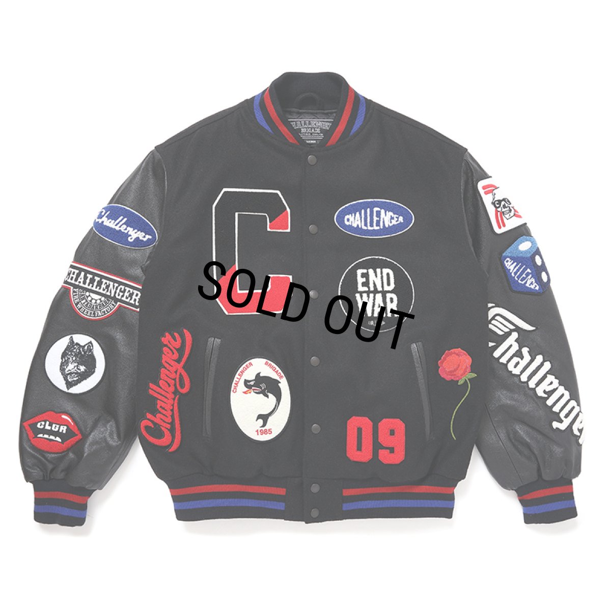 画像1: CHALLENGER/15th VARSITY JACKET（BLACK）［15周年ヴァーシティJKT-24秋冬］ (1)