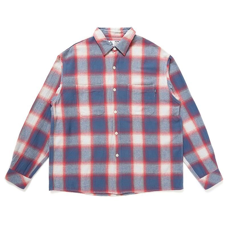 画像1: CHALLENGER/SHADOW PLAID SHIRT（BLUE/RED）［シャドウチェックシャツ-24秋冬］