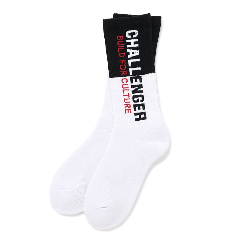 画像1: CHALLENGER/SAILOR SOCKS（WHITE/BLACK）［セーラーソックス-24秋冬］