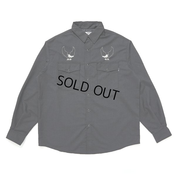 画像1: CHALLENGER/OVAL EAGLE PRINTED SHIRT（BLACK）［オーバルイーグルシャツ-24秋冬］