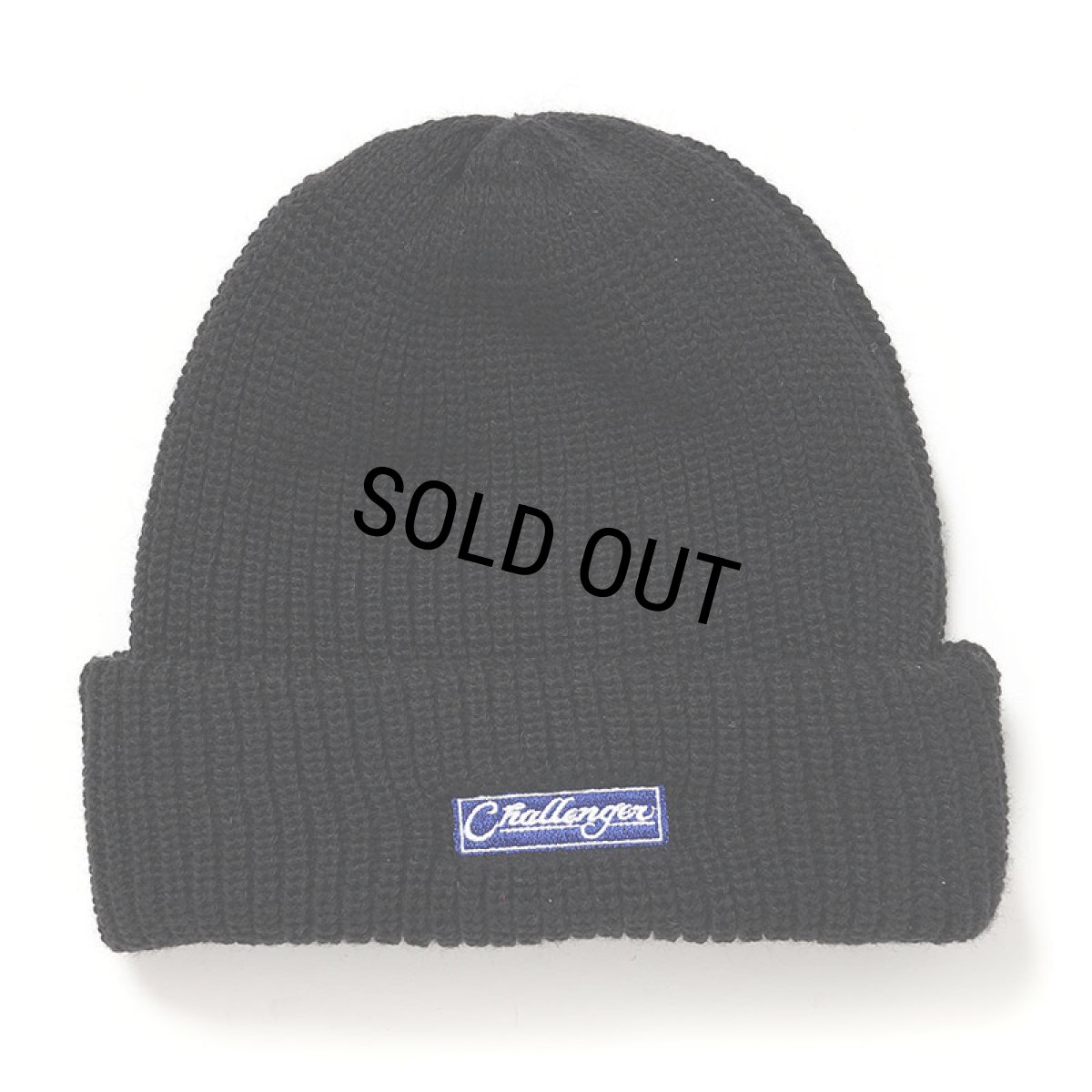 画像1: CHALLENGER/BAR LOGO KNIT CAP（BLACK）［バーロゴニットキャップ-24秋冬］ (1)