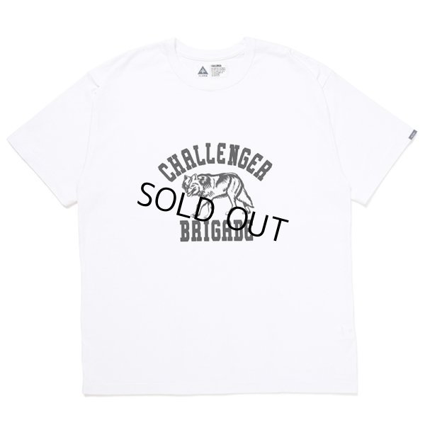 画像1: CHALLENGER/WOLF COLLEGE TEE（WHITE）［プリントT-24秋冬］