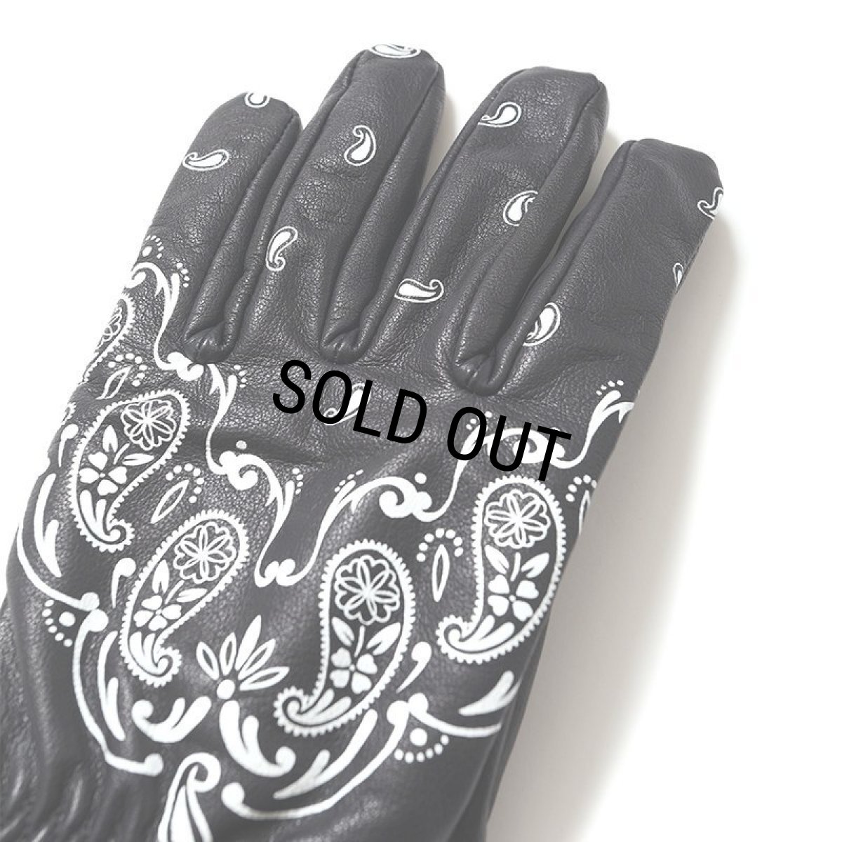 画像3: CHALLENGER/BANDANA LEATHER GLOVE（BLACK）［バンダナレザーグローブ-24秋冬］ (3)