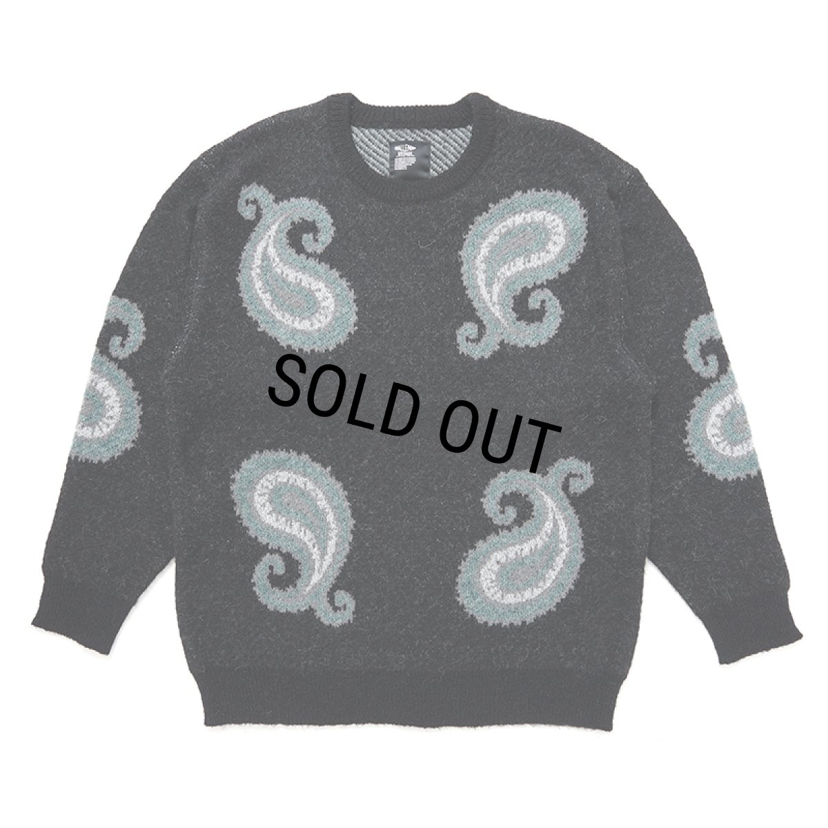 画像1: CHALLENGER/BIG PAISLEY C/N SWEATER（BLACK）［ビッグペイズリーセーター-24秋冬］ (1)