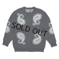 CHALLENGER/BIG PAISLEY C/N SWEATER（BLACK）［ビッグペイズリーセーター-24秋冬］