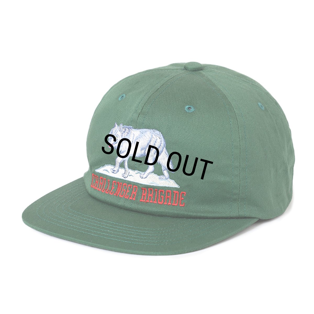 画像1: CHALLENGER/WOLF BRIGADE CAP（GREEN）［ウルフブリゲイドキャップ-24秋冬］ (1)