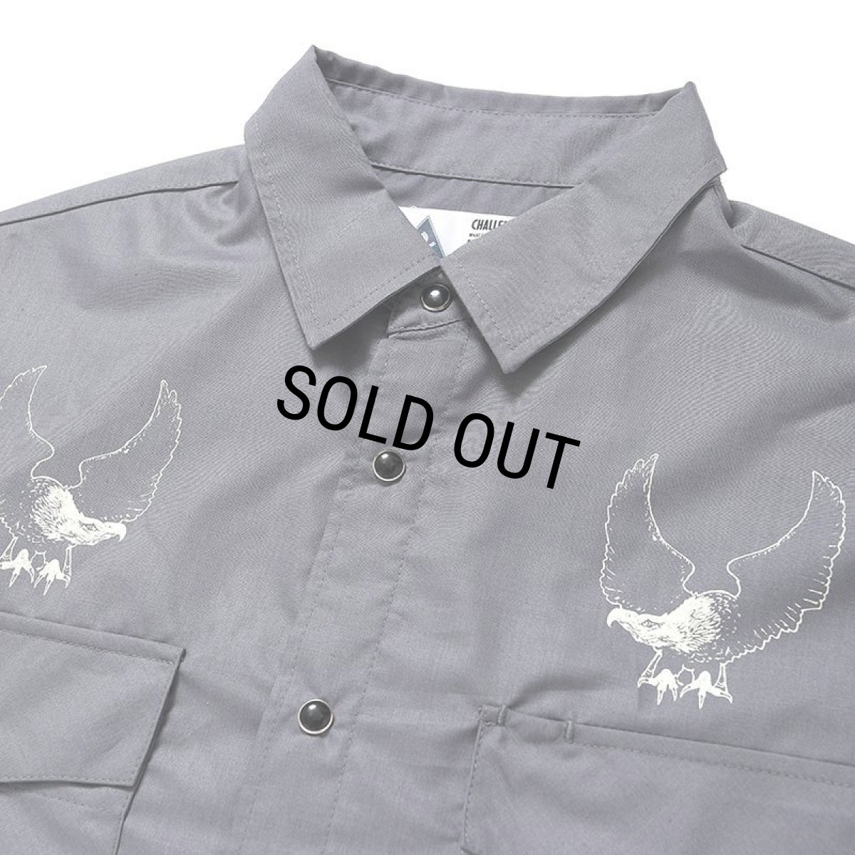 画像3: CHALLENGER/OVAL EAGLE PRINTED SHIRT（CHARCOAL GRAY）［オーバルイーグルシャツ-24秋冬］ (3)