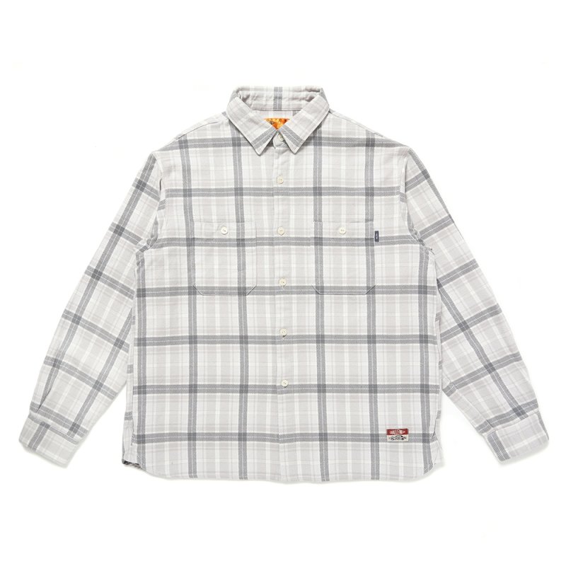 画像1: CHALLENGER/COUNTRY PLAID SHIRT（LT GRAY/CHARCOAL）［カントリーチェックシャツ-24秋冬］