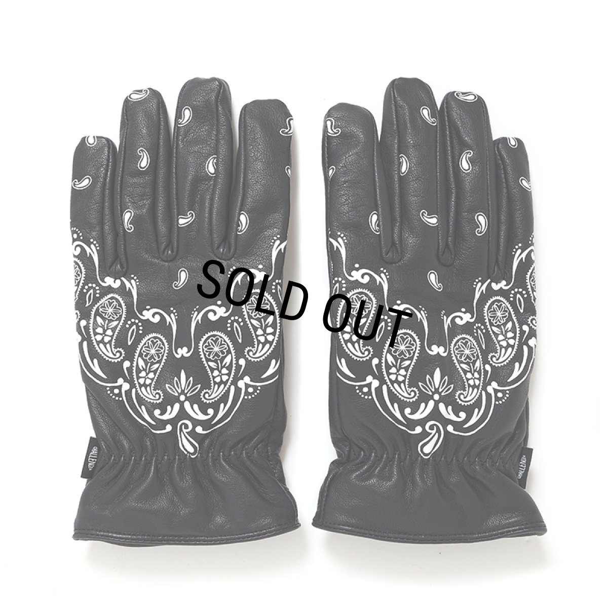 画像1: CHALLENGER/BANDANA LEATHER GLOVE（BLACK）［バンダナレザーグローブ-24秋冬］ (1)