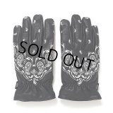 CHALLENGER/BANDANA LEATHER GLOVE（BLACK）［バンダナレザーグローブ-24秋冬］