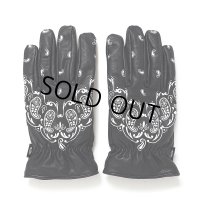 CHALLENGER/BANDANA LEATHER GLOVE（BLACK）［バンダナレザーグローブ-24秋冬］