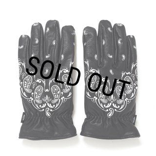 CHALLENGER BANDANA LEATHER GLOVE 長瀬 CHALLENGER/BANDANA LEATHER GLOVE（BLACK）［バンダナレザー