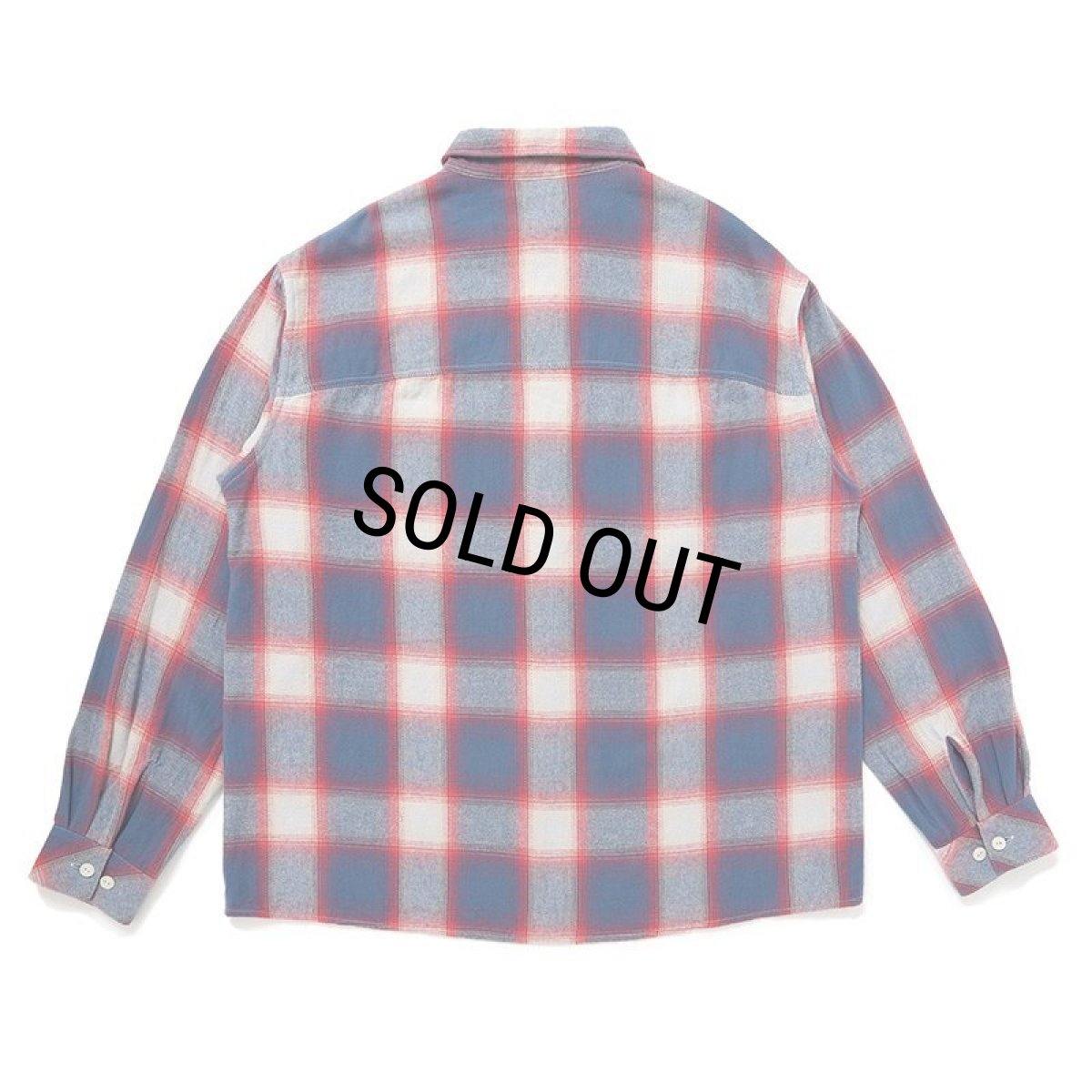 画像2: CHALLENGER/SHADOW PLAID SHIRT（BLUE/RED）［シャドウチェックシャツ-24秋冬］ (2)