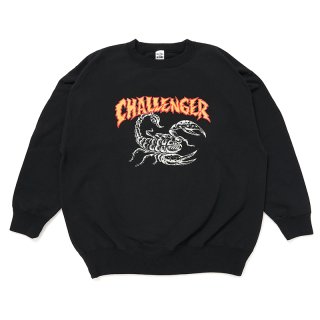 CHALLENGER/SCORPION C/N SWEAT（BLACK）［クルーネックスウェット-24