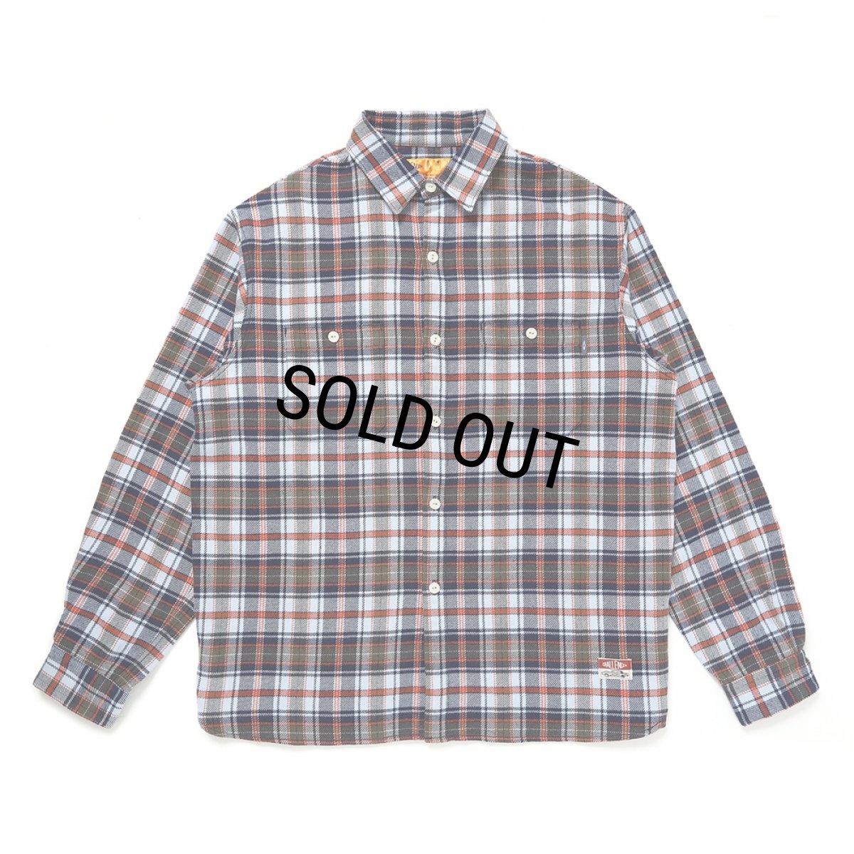 画像1: CHALLENGER/COUNTRY PLAID SHIRT（LT BLUE/ORANGE）［カントリーチェックシャツ-24秋冬］ (1)