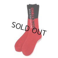 CHALLENGER/SAILOR SOCKS（RED/BLACK）［セーラーソックス-24秋冬］