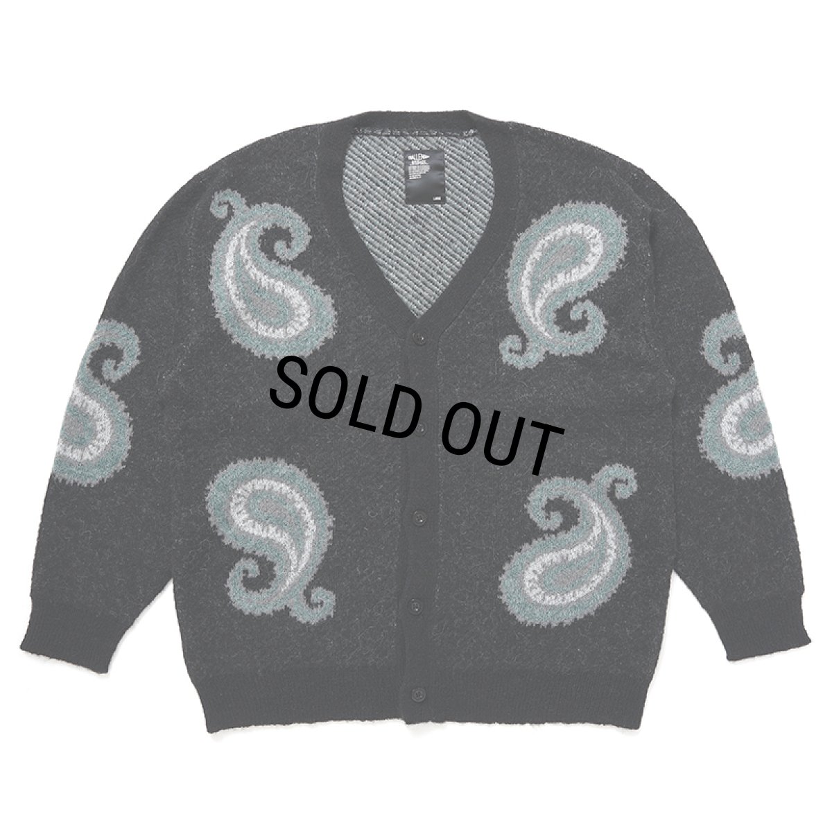 画像1: CHALLENGER/BIG PAISLEY CARDIGAN（BLACK）［ビッグペイズリーカーディガン-24秋冬］ (1)