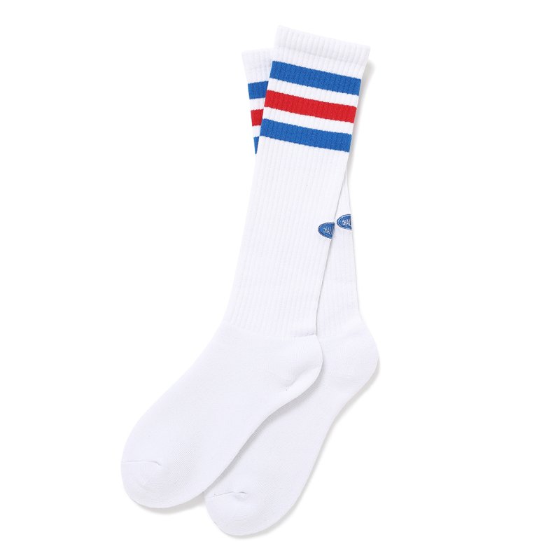 画像1: CHALLENGER/LINE SOCKS（WHITE）［ラインソックス-24秋冬］