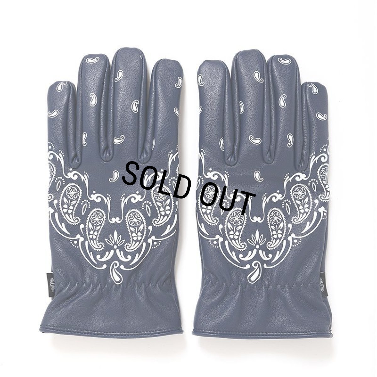 画像1: CHALLENGER/BANDANA LEATHER GLOVE（NAVY）［バンダナレザーグローブ-24秋冬］ (1)