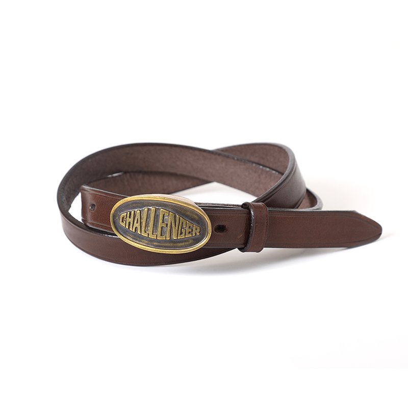 画像1: CHALLENGER/LEATHER BELT（BROWN）［レザーベルト-24秋冬］