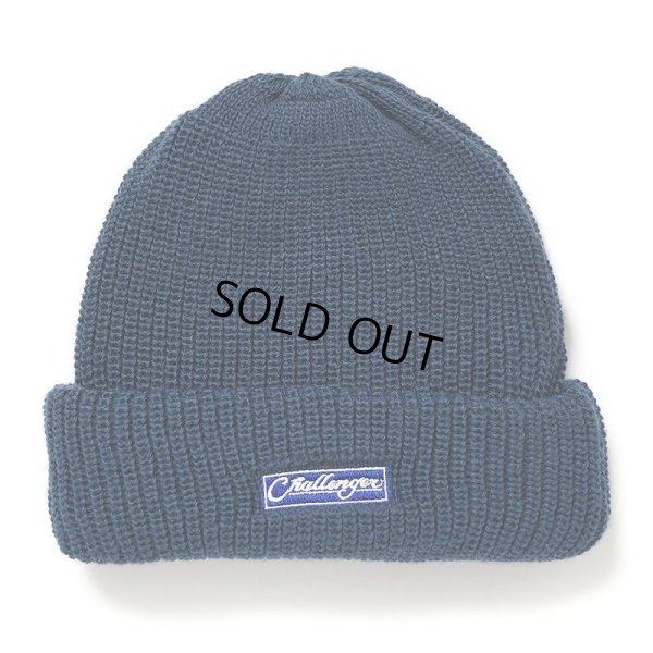 画像1: CHALLENGER/BAR LOGO KNIT CAP（DARK BLUE）［バーロゴニットキャップ-24秋冬］