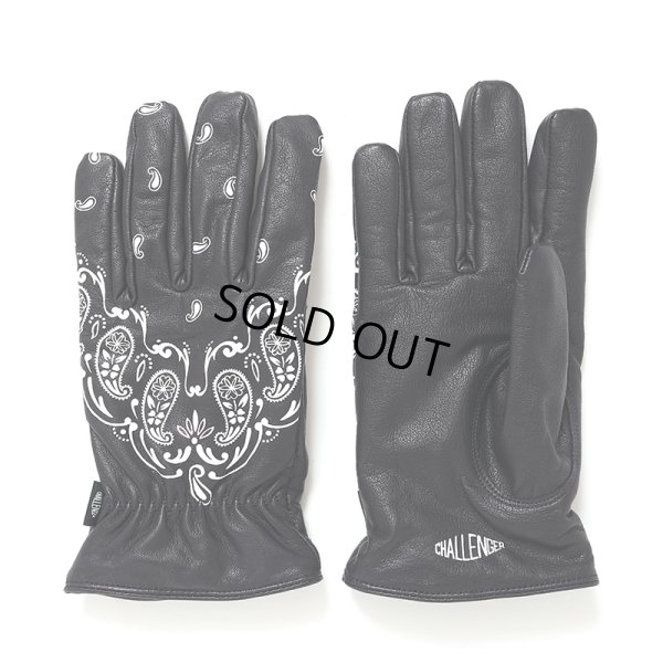 画像2: CHALLENGER/BANDANA LEATHER GLOVE（BLACK）［バンダナレザーグローブ-24秋冬］