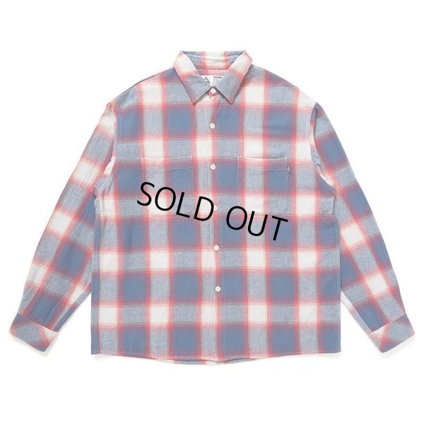 画像1: CHALLENGER/SHADOW PLAID SHIRT（BLUE/RED）［シャドウチェックシャツ-24秋冬］