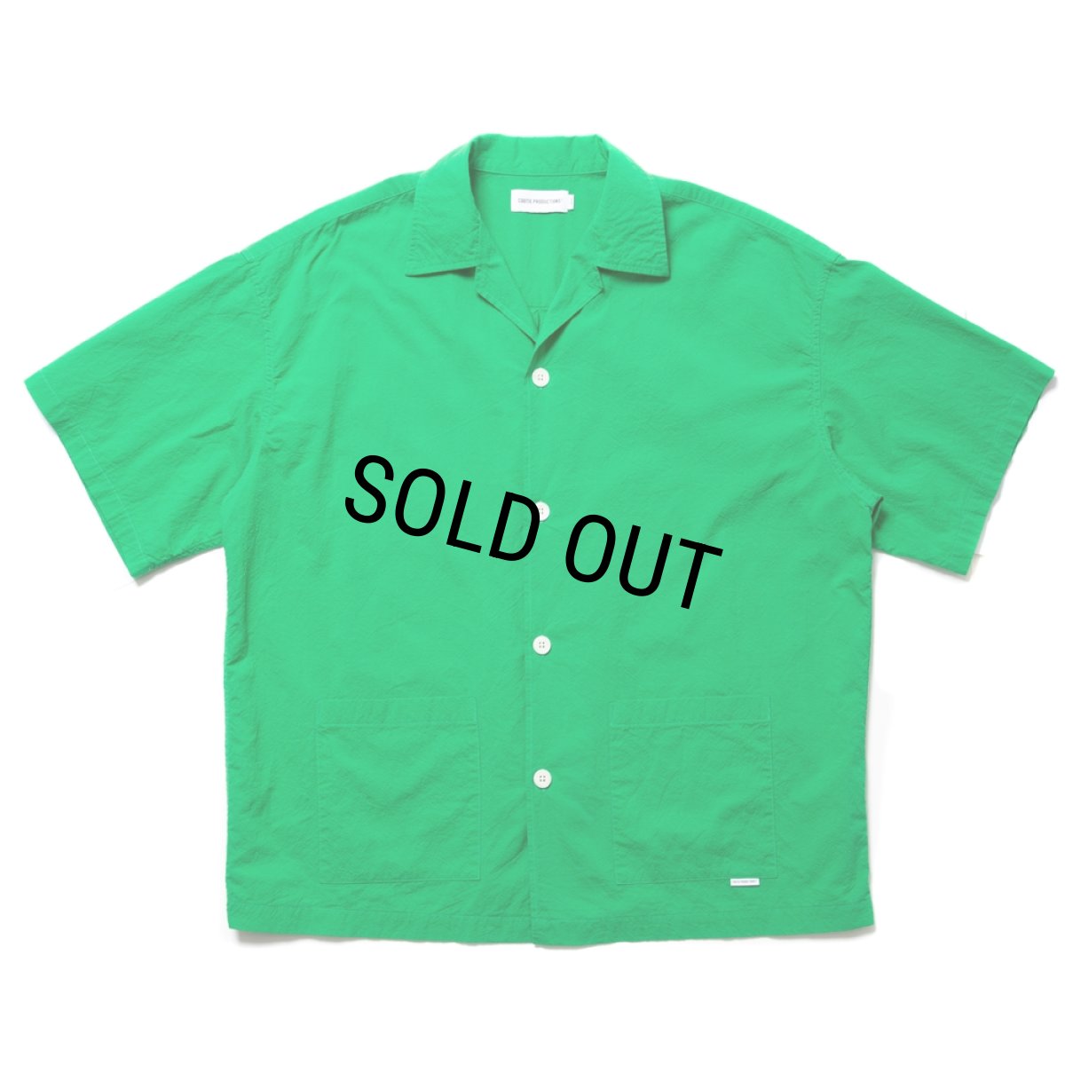 画像1: COOTIE PRODUCTIONS/Finx Cotton Cordlane Open Collar S/S Shirt（Green）［オープンカラーシャツ-24春夏］ (1)