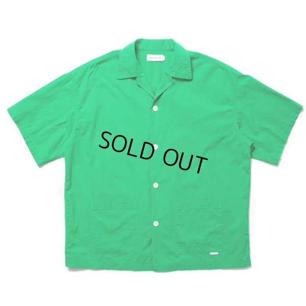 画像1: COOTIE PRODUCTIONS/Finx Cotton Cordlane Open Collar S/S Shirt（Green）［オープンカラーシャツ-24春夏］