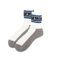 画像1: CALEE/JACQUARD PILE LINE SOCKS（WHITE/BLUE）［ラインソックス-24春夏］ (1)