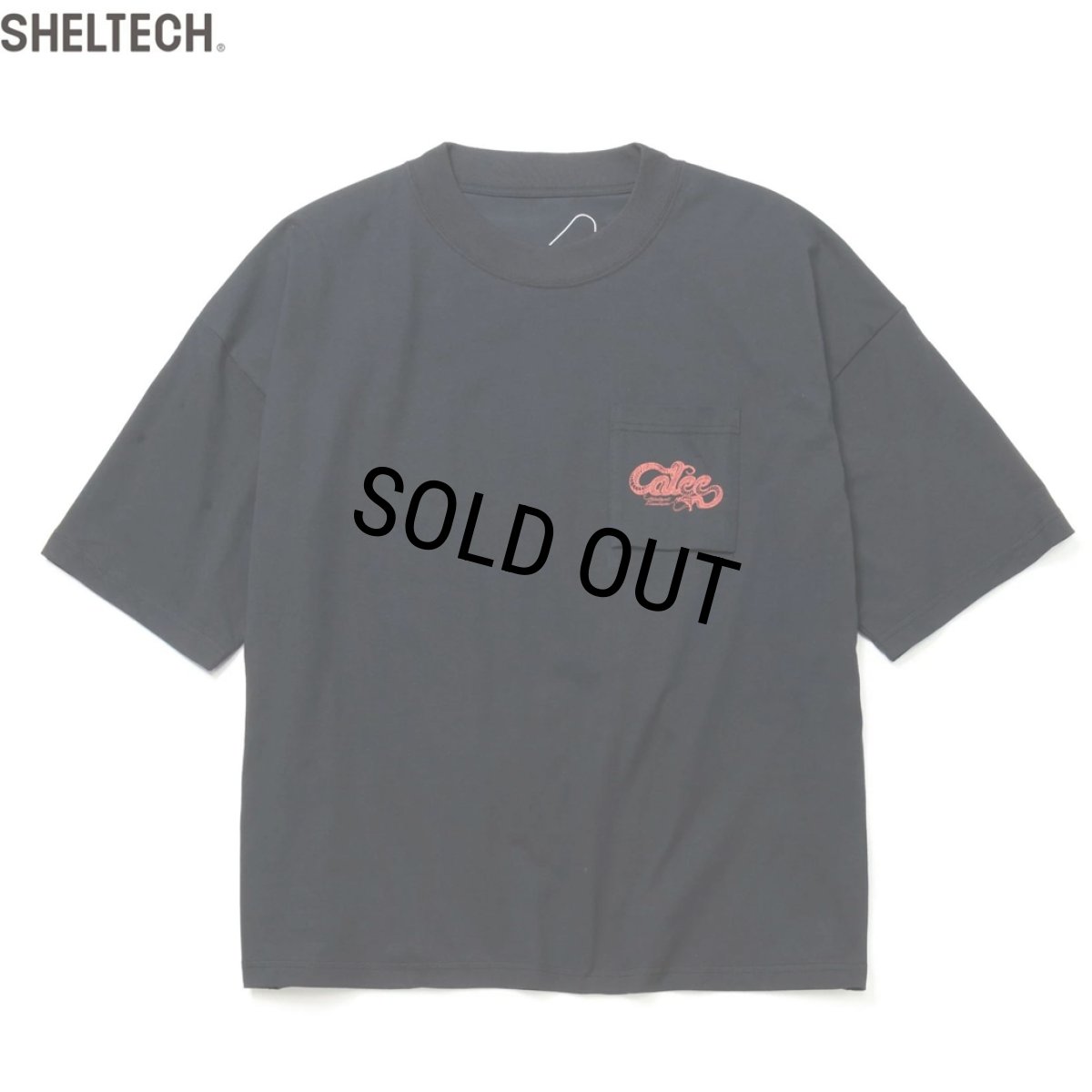 画像1: 【30%OFF】CALEE/× SHELTECH CL SNAKE LOGO DROP SHOULDER TEE（BLACK）［ドロップショルダーポケT-24春夏］ (1)